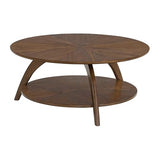 Martin Svensson Home LAX Retro Mid-Century Modern Round Wood Coffee Table with Lower Shelf, Cocktail Table for Living Room or Den. Walnut Brown. Martin Svensson Home