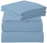 ROYALE LINENS 4 Piece Full Sheets Set - Soft Brushed 1800 Microfiber Bedding - 1 Fitted and 1 Flat Sheet, 2 Pillow Cases - Wrinkle Free & Fade Resistant - Hotel Luxury Bed Sheets (Lake Blue, Full) ROYALE LINENS