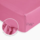 Wake In Cloud - Toddler Bedding Set for Boys Girls, 4 Pieces Soft Crib Bed Set Including Comforter, Sheets and Pillowcase, Hot Pink Wake In Cloud