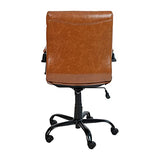 Flash Furniture Whitney Mid-Back Desk Chair - Brown LeatherSoft Executive Swivel Office Chair with Black Frame - Swivel Arm Chair Flash Furniture