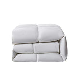 Serta Goose Feather Down Fiber Cotton Comforter Twin Size - 100% Cotton Duvet Insert - Hotel Luxury Hypoallergenic Bedding Comforter All Season Medium Warmth 68 x 90 Inch White Serta