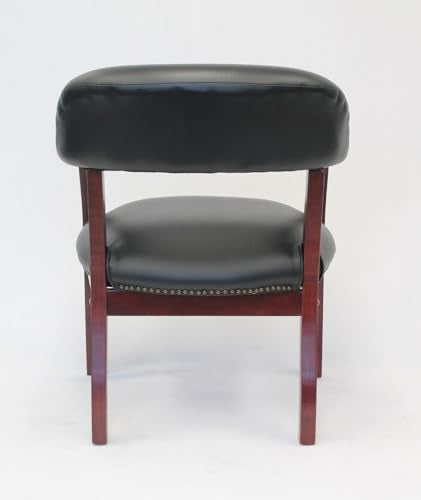 Boss Captain’s Chair In Black Vinyl - WoodArtSupply