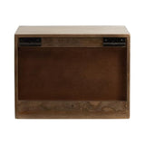Kate and Laurel Mezzeta Modern Floating Shelf Side Table with Storage Cubby; 16 x 10 x 12; Natural Wood; Decorative Slatted Wood Floating Nightstand with Pull Down Door for Use as Bathroom Storage Kate and Laurel