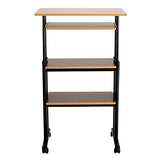 Safco 1929CY MUV Mobile Stand-Up Height-Adjustable Desk,Keyboard Storage, Steel Frame Construction, Durable Melamine Laminate Work Surface, 4 Wheels, Narrow Design Safco