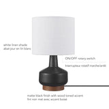 Globe Electric 61000049 17" Ceramic Table Lamp, Soft Beige Finish, White Linen Shade, On/Off Rotary Switch on Socket, Table Lamp for Living Room, Home Décor, Lamps for Bedroom, Room Décor Globe Electric