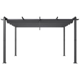 VEVOR 10'x13' Outdoor Retractable Pergola with Canopy, Aluminum Pergola with Retractable Canopy, Modern Pergola with Sun Shade Canopy for Patios, Gardens, Decks, Backyards (Gray) VEVOR