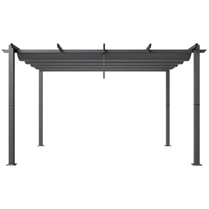 VEVOR 10'x13' Outdoor Retractable Pergola with Canopy, Aluminum Pergola with Retractable Canopy, Modern Pergola with Sun Shade Canopy for Patios, Gardens, Decks, Backyards (Gray)