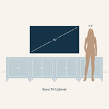 Nathan James Kova Rattan Wood Accent Sideboard Storage Cabinet TV Stand with Matte Metal Frame, Adjustable Shelves and Cane Doors, for Hallway, or Living Room, Light Oak/Cane/Black, Set of 4 Nathan James