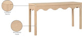 Meridian Furniture 99041Natural-S Fiora Collection Modern | Contemporary Console Table with Rich Natural Finish, Scalloped Aprons, 54" W x 16" D x 30" H, Natural Meridian Furniture