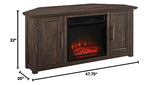 Crosley Furniture Camden Corner Fireplace TV Stand for 50+ inch TVs, Entertainment Center with Storage Shelves, Dark Walnut Crosley Furniture
