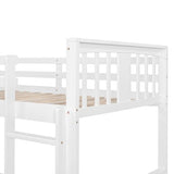Ball & Cast Bunk Bed Twin Over Twin Beds,with Slide and Ladder,Wood Low Floor Bedframe w/Full-Length Guardrail & Space Saving,No Box Spring Needed,Bedroom Furniture for Student Dorms,White Ball & Cast