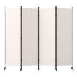 Kecreque Room Divider 4 Panel Folding Screen Portable Wall with 5 Curved Metal Feet Partition Room Dividers，6FT Wall Divider for Office Divider, Bedroom，Dressing Room,White Kecreque