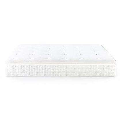 ZINUS 12 Inch Euro Top Pocket Spring Hybrid Mattress, King, Pressure Relief, Pocket Innersprings for Motion Isolation, Mattress in A Box