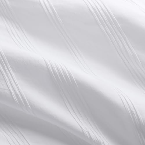 Madison Park Essentials Striped Duvet Cover Set Twin/Twin XL, Modern Minimalist Bedding Set with Premium Jacquard Stripe, 2 Pieces Duvet Cover Reversible with Zipper Closure & Corner Ties,White Madison Park Essentials