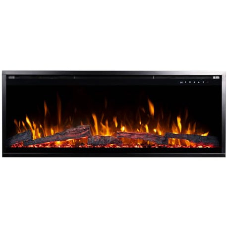 Touchstone Sideline Elite Pro 50" Smart Electric Fireplace- Wall-Mount/Recessed Installation- 6 Realistic Flame Colors- 13-Color Down Lighting- Crackle Sound- 1,500W Heater Touchstone