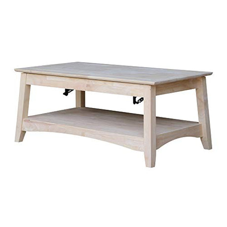 International Concepts Bombay Tall Coffee Table, Unfinished International Concepts