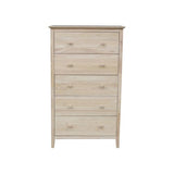 International Concepts Dresser with 5 Drawers ,Unfinished IC International Concepts