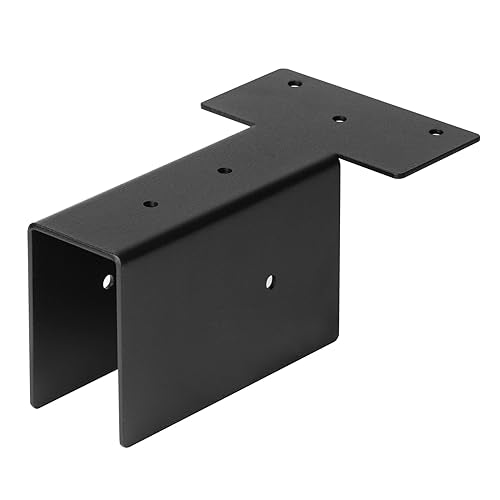 4 Pack 2x4 Pergola Upper Mount Bracket, Black Steel Top Side Joint, Wood Post and Beam Connector Timer Lumber Kit for Gazebo, 13 Gauge - WoodArtSupply