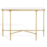 SAFAVIEH Couture Collection Janowsky Brass & White Marble Console Table SAFAVIEH