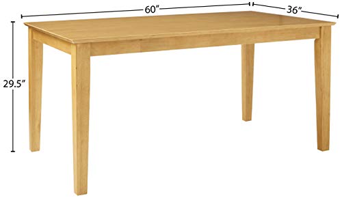 East West Furniture CAT-OAK-S Capri Kitchen Table - a Rectangle Dining Table Top with Sturdy Legs, 36x60 Inch, OAK East West Furniture