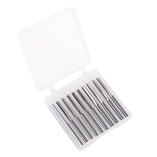 Yakamoz 10 Pack 1/8" Shank Double Flute Straight Bits CNC Router End Mill Set Flush Trim Slot Cutting Bit Milling Cutter for Wood MDF PCB YAKAMOZ