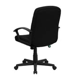 Flash Furniture Garver Mid-Back Black Fabric Executive Swivel Office Chair with Nylon Arms Flash Furniture