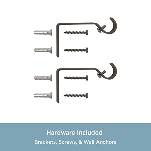 Kenney KN71706 Chelsea Ball End Standard Decorative Window Curtain Rod, 28-48" Adjustable Length, Weathered Brown Finish, 5/8" Diameter Steel Tube, 1-Pack Kenney