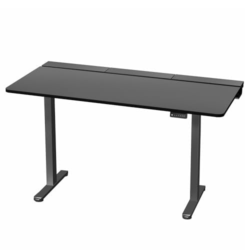VIVO Electric 60 x 30 inch Standing Desk with Concealed Cable Trays and Full-Size Mouse Pad, Dual Motor Memory Controller Height Adjustment, Black Top Black Frame, DESK-KIT-E2B-P3B VIVO