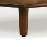 SIMPLIHOME Morrison 72-inch Wide Sofa in Caramel Brown Top Grain Genuine Leather, Mid-Century Modern-Style Loveseat for Living Room, Single Bench Cushion, Removable Back Cushions, 2 Bolster Pillows SIMPLIHOME