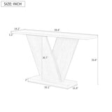Modern Unique Console Table 59.8-Inch Long Entry Sofa Table Accent Furniture for Living Room Hallway Entryway, Black Amposei