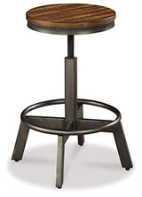 Signature Design by Ashley Torjin Industrial 24" Adjustable Height Barstool, 2 Count, Brown Signature Design by Ashley
