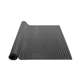 VEVOR Diamond-Plate Rubber Flooring Roll, 3 mm x 4 ft x 8 ft Garage Floor Mat, SBR Rubber Garage Flooring Roll, Easy to Clean, Diamond Plate Rubber Mat for Under Cars, Garage Industry Gym, Black VEVOR