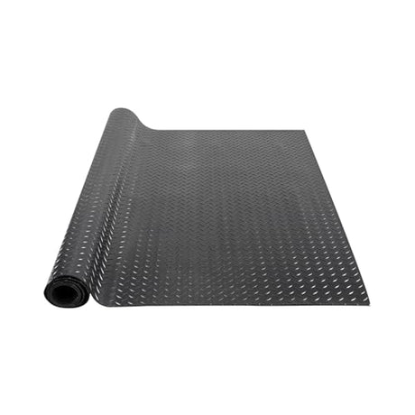 VEVOR Diamond-Plate Rubber Flooring Roll, 3 mm x 4 ft x 8 ft Garage Floor Mat, SBR Rubber Garage Flooring Roll, Easy to Clean, Diamond Plate Rubber Mat for Under Cars, Garage Industry Gym, Black VEVOR