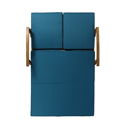 XD Designs Outdoor Double Chaise Lounge Chairs, All Weather Acacia Wood Frame Patio Reclining Daybed Sunbed with Cushions and Adjustable Backrest for 2 People XD Designs