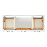 ARIEL Hepburn 55" White Bathroom Vanity with Sink, 1.5" Edge Pure White Quartz Countertop & Splash, Rectangular Sink, 2 Soft Closing Doors, 8 Full Extension Dovetail & 1 45-Degree Tilt Drawers ARIEL