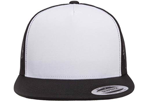 Yupoong Men's YP Classic Trucker Cap Front, Black/White/Black, OSFA Yupoong