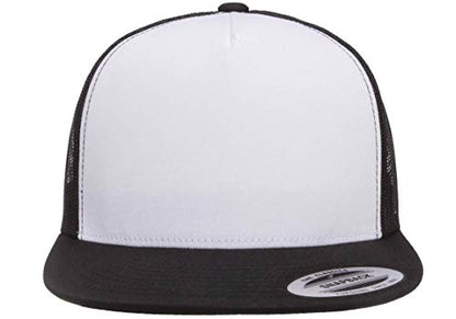 Yupoong Men's YP Classic Trucker Cap Front, Black/White/Black, OSFA