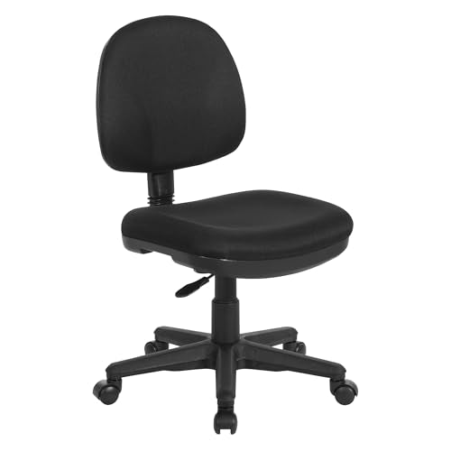 Office Star Pneumatic Sculptured Office Task Chair with Thick Padded Seat and Built-in Lumbar Support, Black Office Star Products