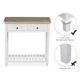 kinbor Entryway Table - White Console Table with 2 Drawers, Narrow Small Console Table with Storage Shelf for Entryway, Living Room, Hallway, White kinbor