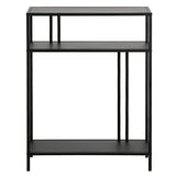 Henn&Hart 22" Wide Rectangular Console Table with Metal Shelves in Blackened Bronze, Entryway Table, Accent Table for Living Room, Hallway Henn&Hart