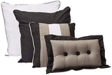 Chezmoi Collection Loft 8-Piece Luxury Striped Comforter Set (King, Black/Gray/White) Chezmoi Collection