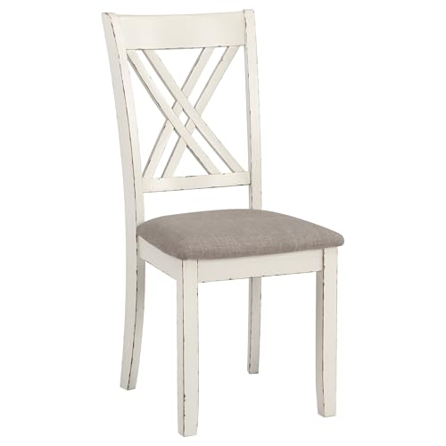 Coaster Home Furnishings - Fortress - Wood - 7-Piece Rectangular Dining Table Set – Farmhouse Style with Double-Cross Back Armless Side Chairs - Dining Room - Vintage White, Chestnut Brown - 190721 Coaster Fine Furniture