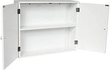 Panana Wall Mounted Cabinet, 2 Doors, Adjustable Shelf, White, 60cm x 15cm x 50cm, Modern Style, Bathroom & Kitchen Panana