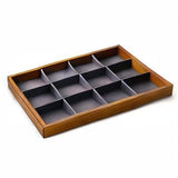 Oirlv 12 Grids Wood Jewelry Organizer Tray Stackable Jewelry Drawer Tray Bracelet/Watch Showcase Display Storage(Grey) Oirlv