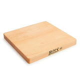 John Boos Chop-N-Slice Maple Wood Cutting Board for Kitchen Prep, 1" Thick, Small, Edge Grain, Square Charcuterie Boos Block, 10" x 10", Reversible John Boos
