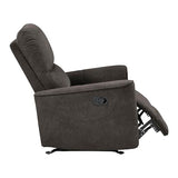 Lexicon Manual Rocker Recliner Chair, Polished Microfiber Manual Reclining Chair with Overstuffed Backrest, Comfy Nursery Recliner for Living Room/Office/Bedroom/Apartment, Easy Assembly, Chocolate