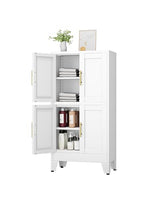 AUEYTVR Metal Bathroom Storage Cabinet,47" Bathroom Storage Unit,Freestanding Bathroom Floor Cabinet with 4 Doors and 2 Adjustable Shelves for Bathroom,Kitchen,Living Room, Dining Room AUEYTVR