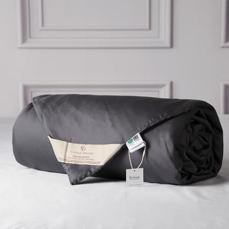 CUDDLE DREAMS Lightweight Silk Filled Comforter for Summer, Detachable Tencel Duvet Cover for Easy Care, Naturally Breathable (Steel Gray, Twin) CUDDLE DREAMS