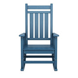 SERWALL Oversized Rocking Chair, Outdoor Rocking Chair for Adults, All Weather Resistant Porch Rocker for Lawn Garden, Blue SERWALL
