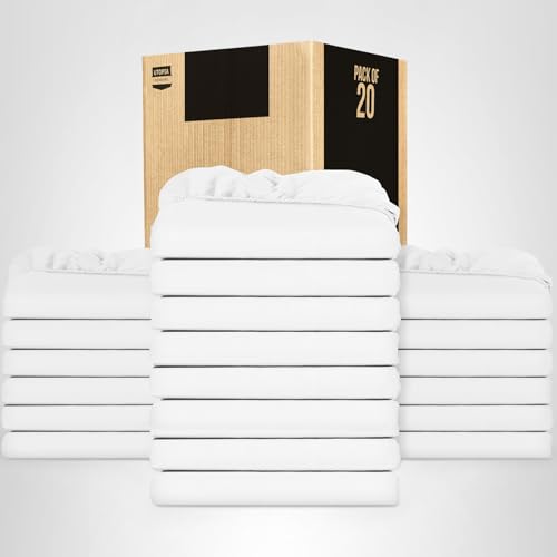 Utopia Bedding Queen Fitted Sheets - Bulk Pack of 6 Bottom Sheets - Soft Brushed Microfiber - Deep Pockets - Shrinkage & Fade Resistant - Easy Care (White) Utopia Bedding